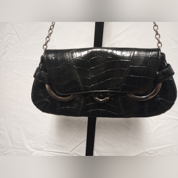 New York & Company sm/ med/ size clutch bag w/ silver chain shoulder strap - Picture 6 of 9